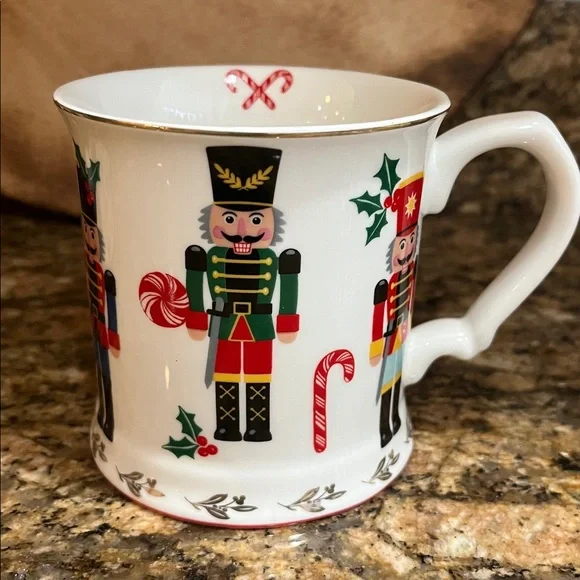 Grace Teaware Set Of 2 Holiday Nutcracker Theme Porcelain Mugs - Picture 2 of 10